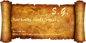 Sarkady Gyöngyi névjegykártya